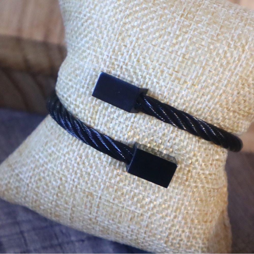 Men's Black Cable Bracelet